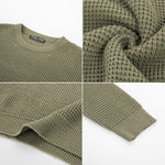 Load image into Gallery viewer, PJ PAUL JONES Sweaters for Men Crewneck Cable Knit Waffle Textured Pullover Sweater Men Green
