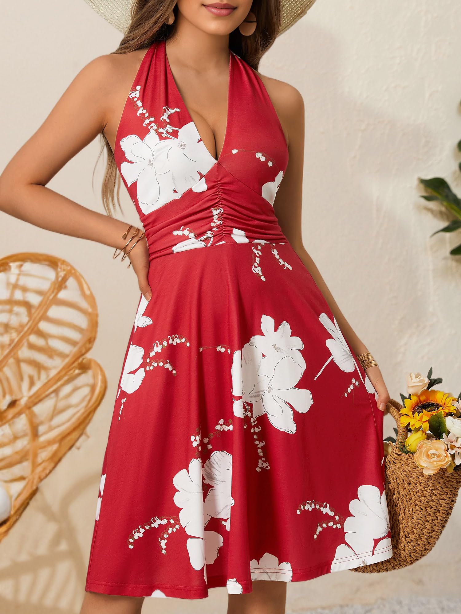 HUHOT Beach Vacation Clothes for Women 2025 Womens Summer Dress Country Concert Cruise Church Dresses Sexy Date Night Sleeveless Midi