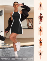 Load image into Gallery viewer, Blooming Jelly Womens Tennis Dress Casual Athletic Golf Workout Built in Bra Clothes Pickleball Outfits with Shorts Underneath (M, Black)
