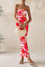 Load image into Gallery viewer, PRETTYGARDEN Women&#39;s 2025 Summer Floral Bodycon Maxi Dresses Ribbed Strapless Tube Casual Boho Party Long Dress (Floral White Pink,Medium)
