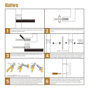 Haliwu 10 Pack Brushed Nickel Cabinet Pulls, Cabinet Handles Brushed Nickel, Barrel Handles Gold Kitchen Hardware Pulls, 5 inch Hole to Hole Center