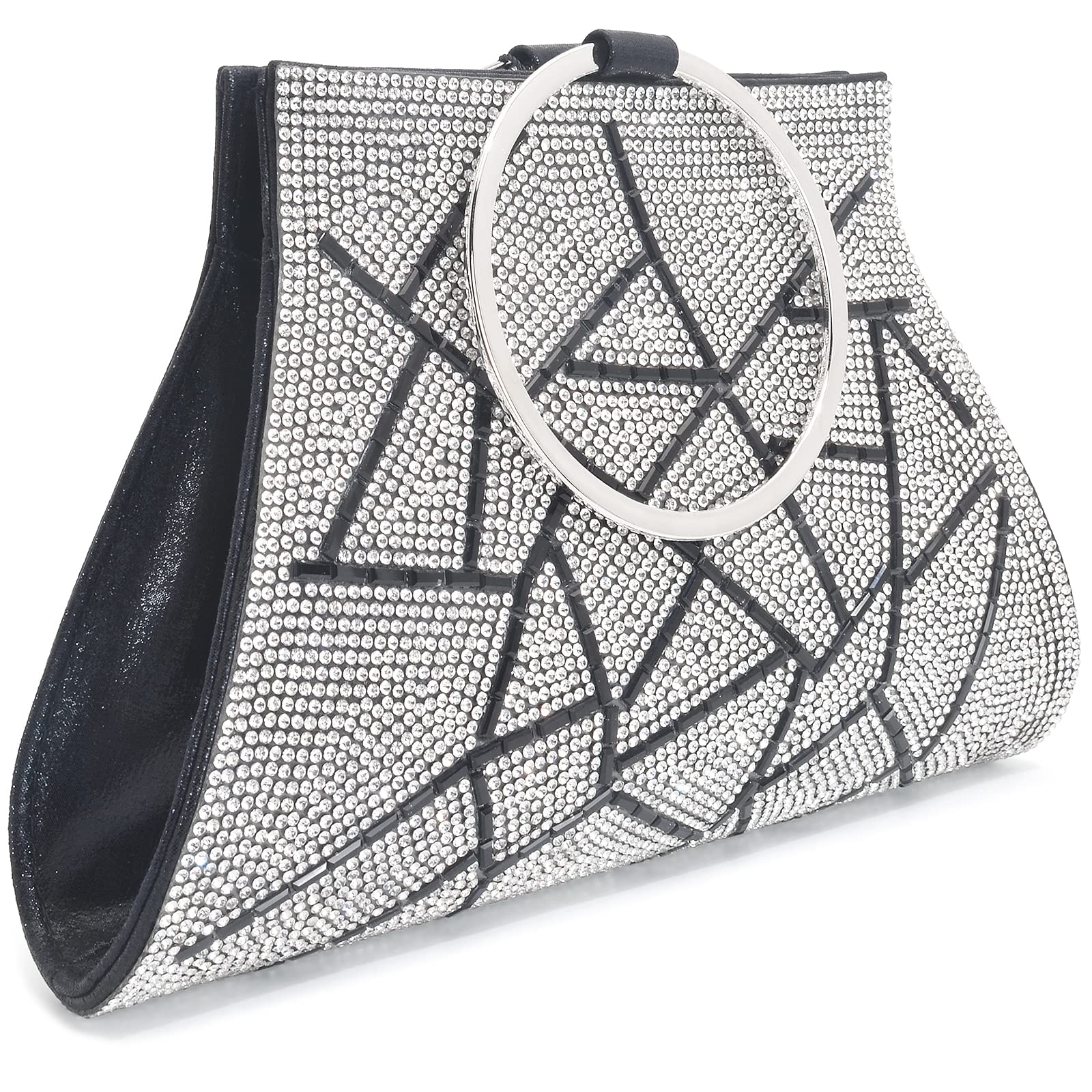 MOSSMON Crystal Clutch Purses Bride and Bridesmaid Handbag Elegant Wristlet Evening Bag for Women