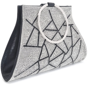 MOSSMON Crystal Clutch Purses Bride and Bridesmaid Handbag Elegant Wristlet Evening Bag for Women