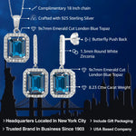 Load image into Gallery viewer, Gem Stone King 7-11 Cttw Gemstone Birthstone Pendant and Earrings Jewelry Set For Women | 925 Sterling Silver | Emerald Cut 9X7MM | With 18 Inch Chain | Fine Jewelry Gifts for Her Mom Women Wife

