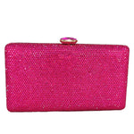 Load image into Gallery viewer, Boutique De FGG Fuchsia Crystal Evening Bags for Women Formal Party Box Clutch Wedding Rhinestone Handbags Bridal Clutch Purse,Mini
