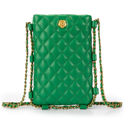 Montana West Small Crossbody Bags for Women Trendy Quilted Cell Phone Purse Chain Wallet Bag MWC-1412GN