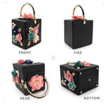 Load image into Gallery viewer, Milisente Evening Clutch Bag for Women Floral Square Box Evening Bags Crossbody Shoulder handBags Flower Wedding Clutch Purse (Black)
