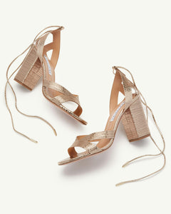 Aquazzura Women's 85mm Ari Sandals, Soft Gold, 7.5 Medium US