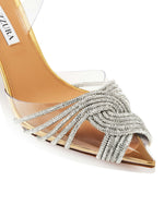 Load image into Gallery viewer, Aquazzura Gatsby Plexi Sling 75, Soft Gold, 10
