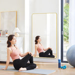 Load image into Gallery viewer, CIVENO 55&quot;x36&quot; Gold Bathroom Mirror, Large Rectangle Mirror, Rectangular Wall Mirror, Rounded Corner Vanity Mirror with Aluminum Metal Frame for Bathroom Bedroom Living Room
