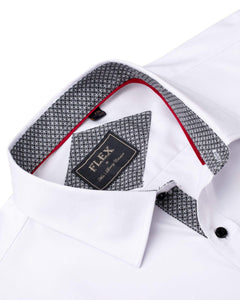 J.VER Men's Casual Long Sleeve Stretch Dress Shirt Wrinkle-Free Regular Fit Button Down Shirts White Black Medium