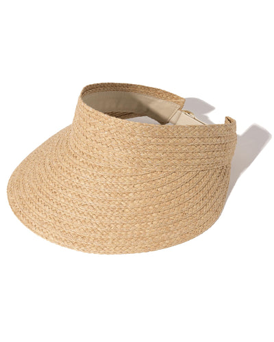 FURTALK Sun Visor Hats for Women Wide Brim Straw Visors Womens Foldable Beach Visors Summer Packable Ponytail Beach Hat Khaki