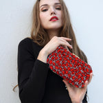 Load image into Gallery viewer, Milisente Clutch Purses For Women Crystal Clutches Evening Bags Gemstone Clutch Purse For Wedding Formal(Red)
