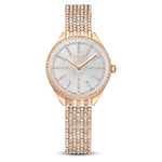 Load image into Gallery viewer, Swarovski Attract Watch, Swiss Watch with Sparkling White Crystals, Rose-Gold Tone Casing and Band, Part of The Attract Collection
