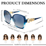 Load image into Gallery viewer, FEISEDY Women's Fashion Sunglasses, Oversized Square Frame with Pearl Sparkling, Polarized UV Protection B2821
