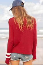 Load image into Gallery viewer, Winioder Women American Flag Sweater 4th of July Long Sleeve Crewneck Star Sweatshirt Vintage Hollow Out Knit Pullover Jumper Tops(Star Red,S)

