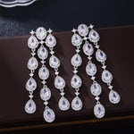Load image into Gallery viewer, 18K Gold Teardrop Crystal Chandelier Earrings for Women,Dainty Tassel Moissanite Water Drop Dangle Earrings,Fashion Jewelry Gift for Mom,Girlfriend,Wife (Style 2, 18K Gold)
