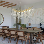 Load image into Gallery viewer, kvtinmty Modern Crystal Gold Chandelier, 55&quot; Large Rectangular Oval Tree Branch Crystal Chandeliers for Dining Room,16-Light Flush Mount K9 Crystal Chandeliers, for Kitchen Island,Dining Room
