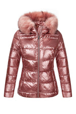 Load image into Gallery viewer, Bellivera Women's Puffer Jacket Warm Coat Hooded with Fur Collar 7695 D.PINK XXL
