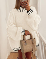 Load image into Gallery viewer, PRETTYGARDEN Women&#39;s 2025 Fall Oversized Pullover Sweaters Long Sleeve Mock Neck Chunky Knit Jumper Tops Winter Clothing (White,Medium)

