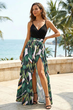 Load image into Gallery viewer, Newshows Summer Outfits Dresses for Women 2025 Beach Vacation Clothes Spaghetti Strap Casual Fall Wedding Guests Country Concert Outfits Long Elegant Classy Flowy Sundress(Black Floral Leaf, M)
