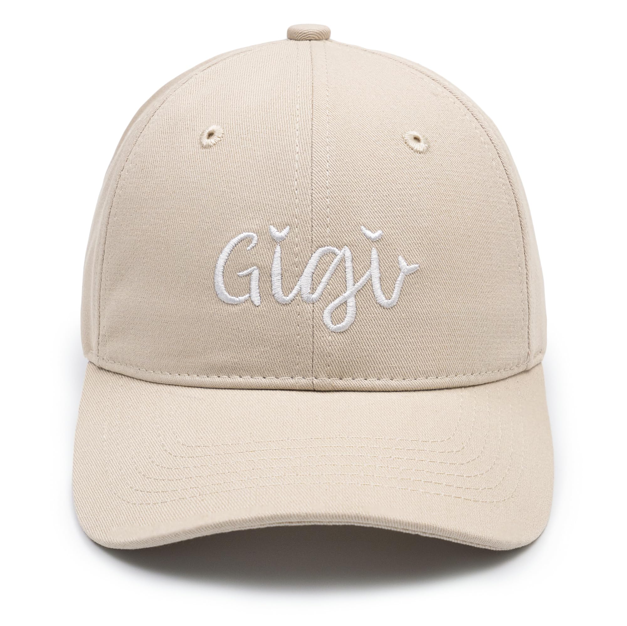 KOLWOVEN Gigi Baseball Hat, Embroidered Adjustable Cap for Women, for Gigi on Birthday, Mother’s Day (US, Alpha, One Size, Cream)