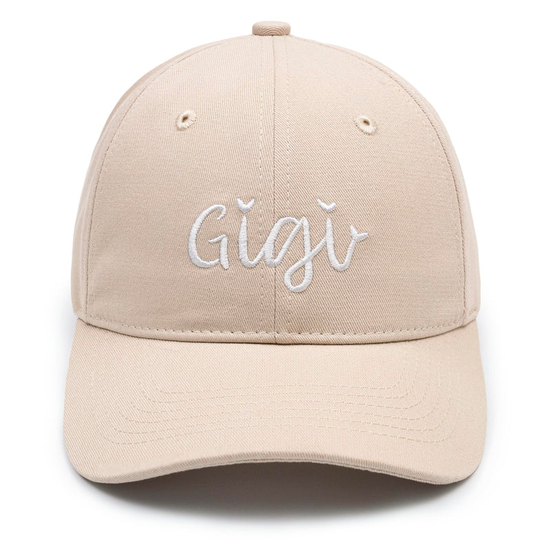 KOLWOVEN Gigi Baseball Hat, Embroidered Adjustable Cap for Women, for Gigi on Birthday, Mother’s Day (US, Alpha, One Size, Cream)