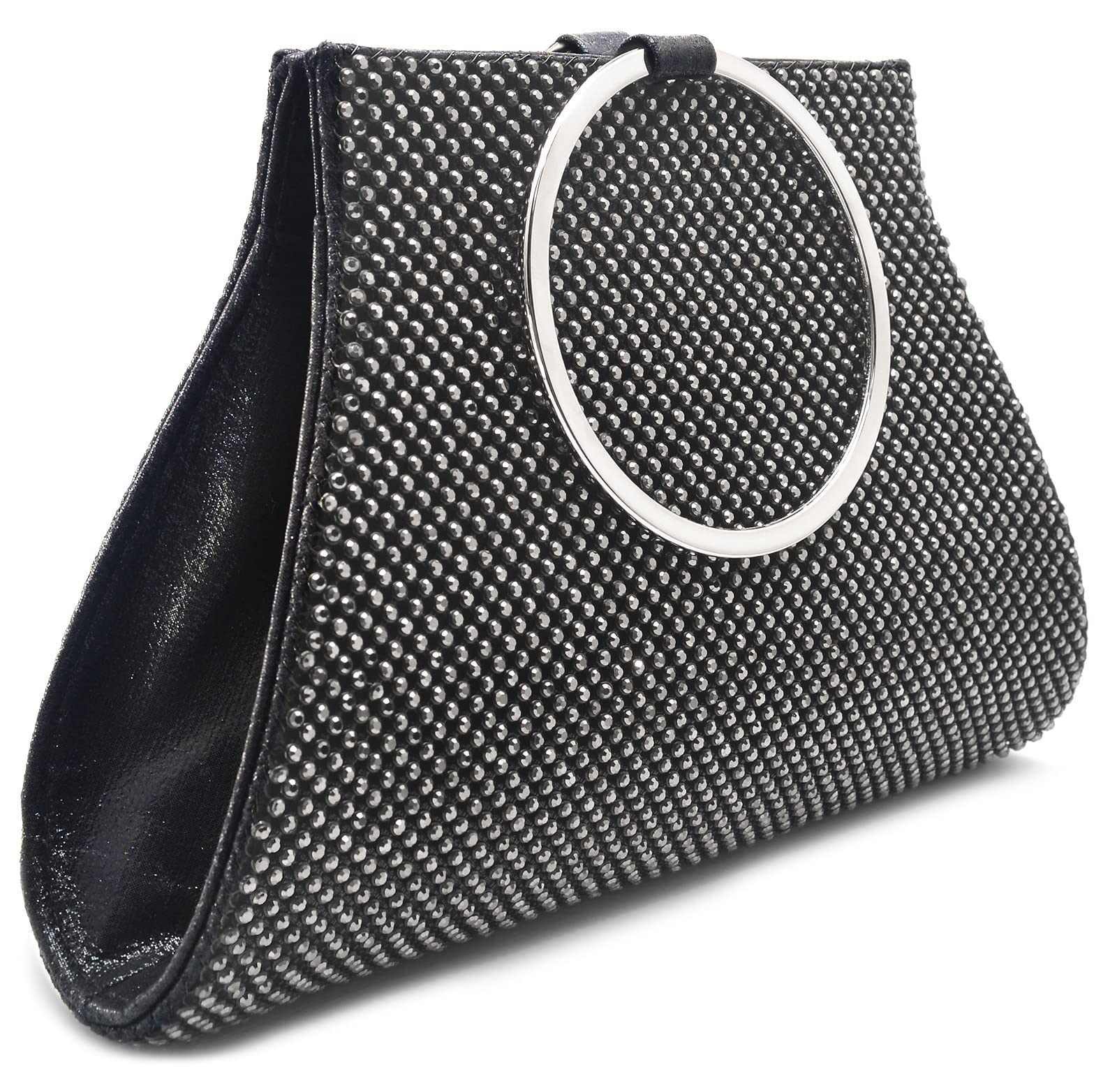 MOSSMON Crystal Clutch Purses Bride and Bridesmaid Handbag Elegant Wristlet Evening Bag for Women