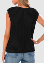 Load image into Gallery viewer, PRETTYGARDEN Women&#39;s Summer Sweaters Vest 2025 Sleeveless Button Down Cropped Pockets Chunky Knit Cardigan Trendy Tank Tops (Black,Medium)

