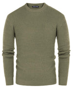 Load image into Gallery viewer, PJ PAUL JONES Sweaters for Men Crewneck Cable Knit Waffle Textured Pullover Sweater Men Green
