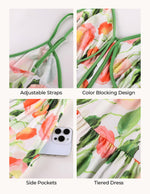 Load image into Gallery viewer, GRACE KARIN 2026 Women's Spaghetti Vacation Sundress Summer Beach Flowy Boho Floral Maxi Dresses with Pockets White Blue Floral M
