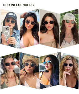 SOJOS Retro Oval Sunglasses for Women Trendy Sun Glasses Classic Shades UV400 Protection SJ1217 Gold/Grey