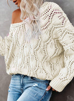 Load image into Gallery viewer, Dokotoo Women's Sweaters V Neck Crochet Hollow Out Lightweight Oversized Pullover Sweaters 2025 Trendy Casual Womens Tops Outfits White
