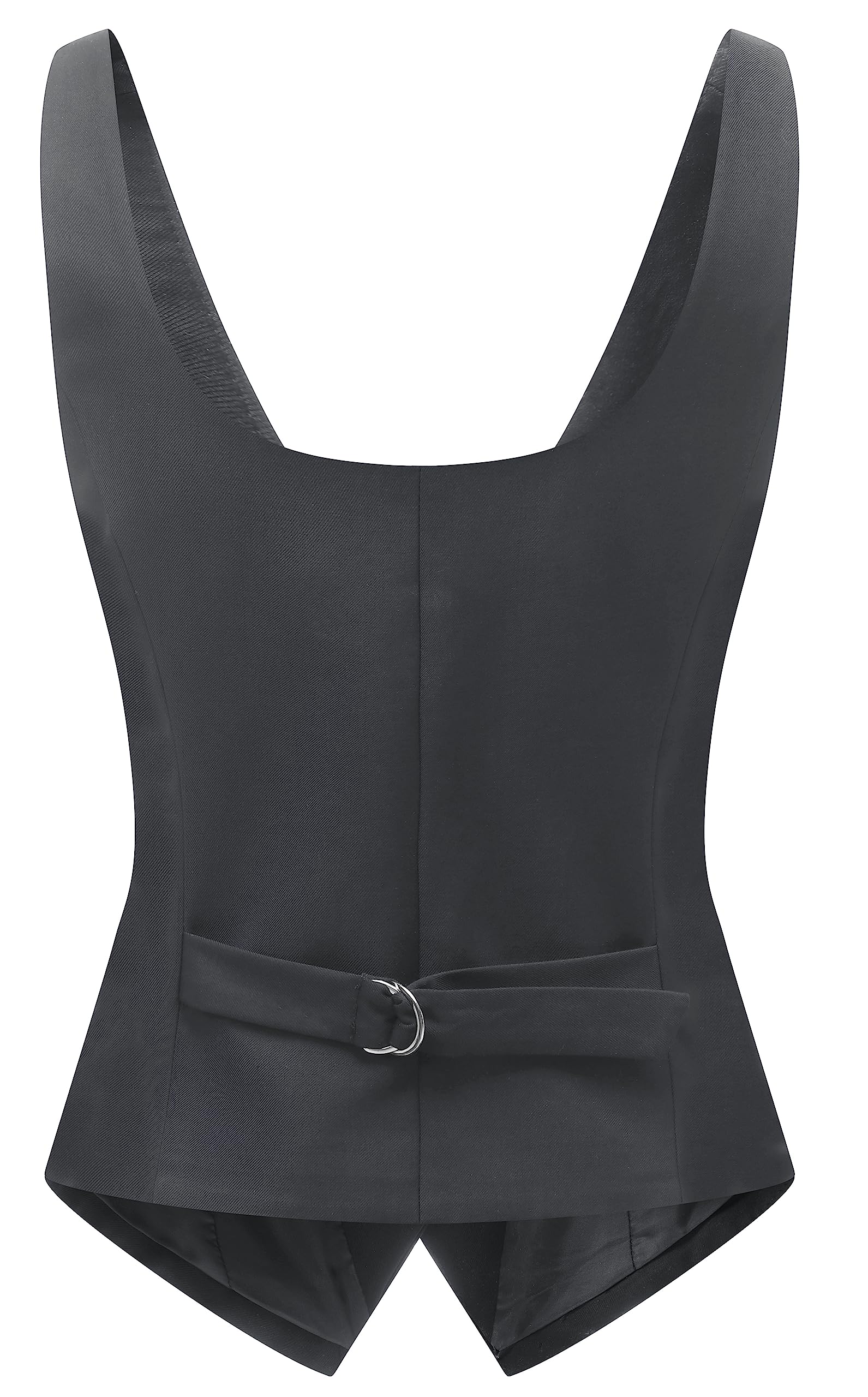 Foucome Womens Suit Vest Double Breasted V-Neck Fashion Dressy Casual Waistcoat Vest for Women (Grey, M)