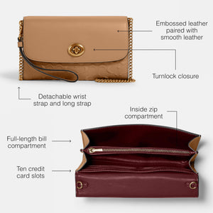 Coach Signature Leather Chain Crossbody