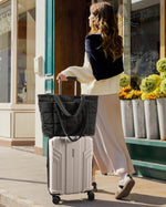 Load image into Gallery viewer, BAGSMART Expandable Tote Bag for Women, Zippered Puffer Design with Water-Resistant Quilted, Nurse and Carry-On Travel Bag, Black
