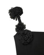Load image into Gallery viewer, JW PEI Women&#39;s Elaina Black Rosette Applique Mini Dress - Black
