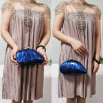 Load image into Gallery viewer, louceko Women Trendy Chain Crossbody Shoulder Bag Handbag Acrylic Wedding Evening Bag Shell Formal Clutch Purse, Blue 2503
