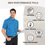 Load image into Gallery viewer, Damipow Premium Golf Shirts for Men Dry Fit Performance Polo Short Sleeve Collared Shirt,Blue,L
