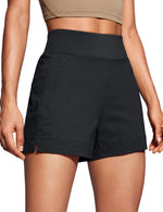 Load image into Gallery viewer, CRZ YOGA Women&#39;s Lightweight Mid Rise Hiking Shorts 4&#39;&#39; - Stretch for Athletic Summer Travel Outdoor Golf with Zip Pockets Black Medium
