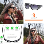 Load image into Gallery viewer, SANARITA Sunglasses Women y2k Polarized Oversized Classic Ladies UV400 Protection Big Sunnies Driving Sun Glasses Shopping Sport Shades(Black)

