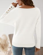 Load image into Gallery viewer, Micoson Womens Off Shoulder Sweater Tops Fall Outfits Fashion 2025 Oversized Knit Long Sleeve Crochet Pullovers White XL
