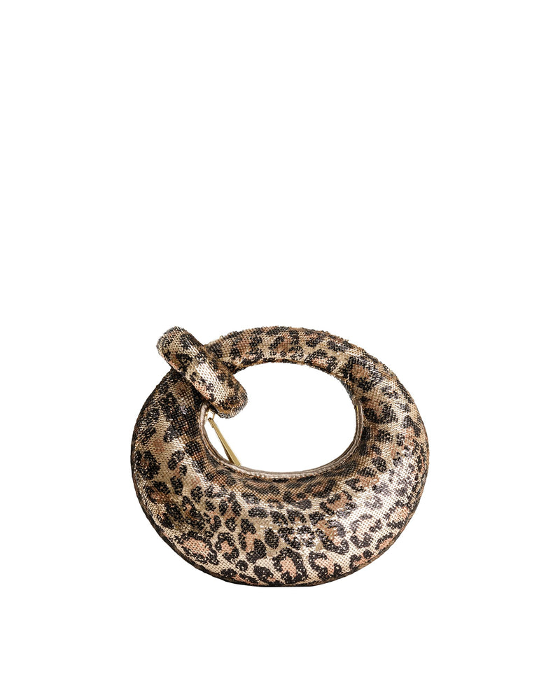 JW PEI Women's Abacus Top Handle Bag - Metallic Sequin Leopard Print - Mini