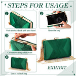 Load image into Gallery viewer, Jadive 3 Pcs Clutch Purses for Women Handbag Evening Purses Bag for Wedding Vintage Banquet Handbag Earrings Necklace Set(Emerald Green)
