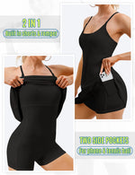 Load image into Gallery viewer, Womens Tennis Dress, Workout Dress with Built-in Bra &amp; Shorts Pockets Summer Dress for Golf Athletic Dresses for Women Black

