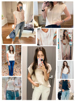 Load image into Gallery viewer, Seiciviy Womens Cap Sleeve Tops 2025 Trendy Tank Top Loose Knit Sweater Vests Cute Shirts Outfits Spring Fall Summer Tops Beige
