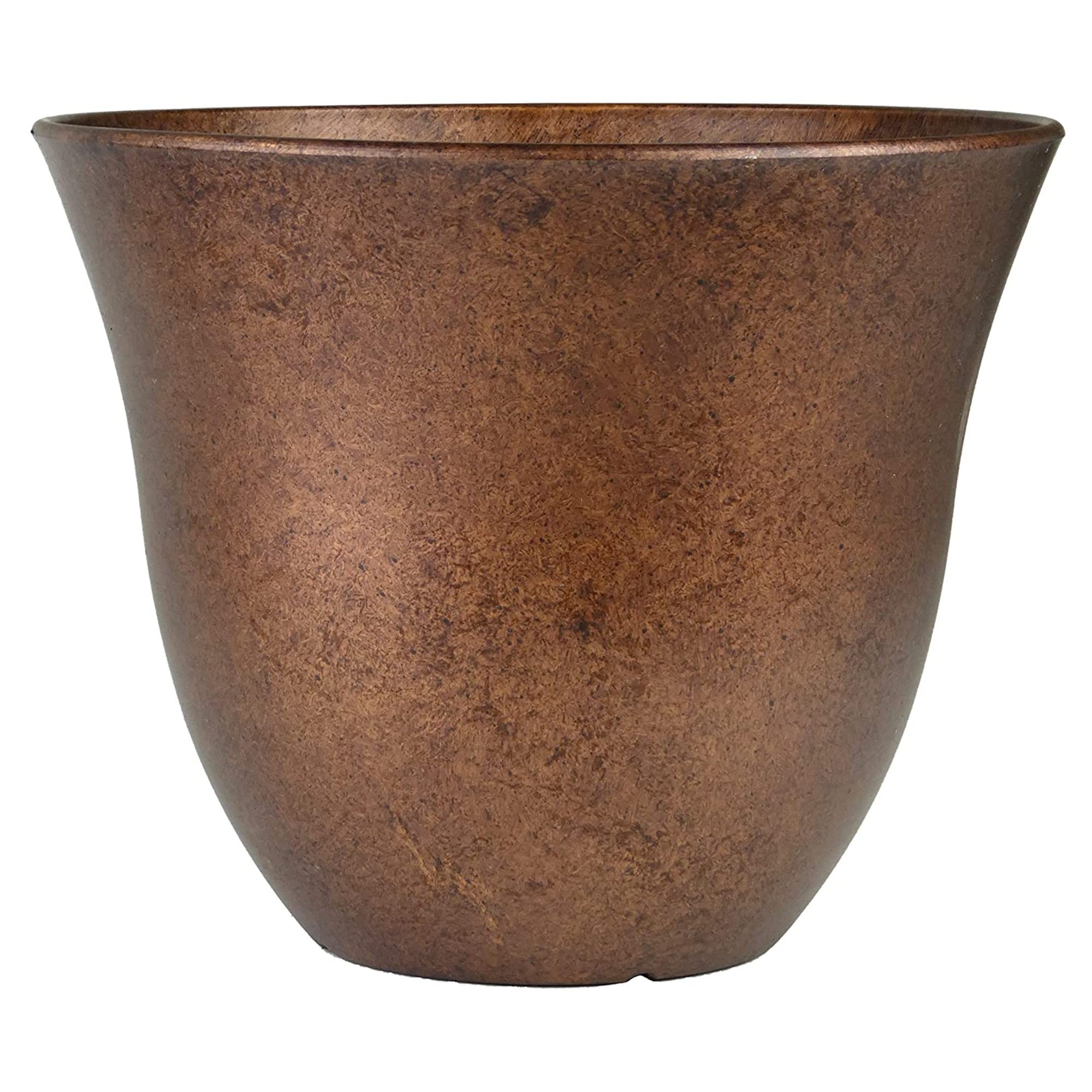 Classic Home and Garden Honeysuckle Resin Flower Pot Planter, Copper, 13"