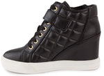 Load image into Gallery viewer, Juicy Couture Womens Wedge Sneakers High Top Womens Sneakers with Wedge, Wedgies Sneakers for Women-Journey 8 Black
