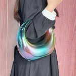 Load image into Gallery viewer, YYW Acrylic Evening Clutch Purse Moon Shape Unique Transparent Evening Handbag
