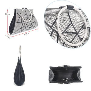 MOSSMON Crystal Clutch Purses Bride and Bridesmaid Handbag Elegant Wristlet Evening Bag for Women